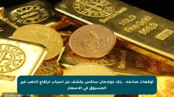 توقعات صادمة.. بنك جولدمان ساكس يكشف عن أسباب ارتفاع الذهب غير المسبوق في الأسعار